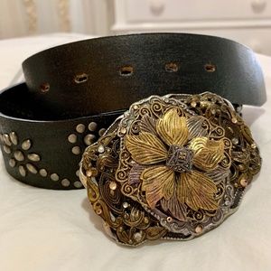 Still VIntage Handmade Black Leather Belt